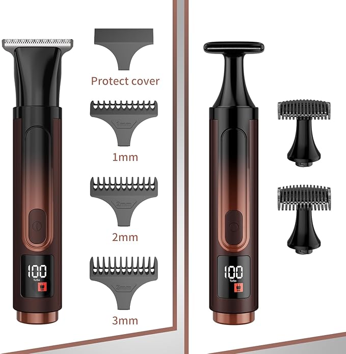 Back Shavers for Men Long Handle, Waterproof Back Shaver with 4 Shock Absorber Flex Heads, Rechargeable Electric Back Razor and Hair Trimmer, Extendable Electric Shaver for Body Grooming, Portable