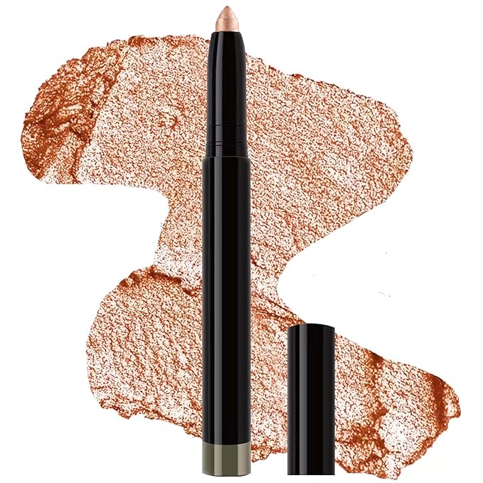 Champagne Eyeshadow Stick Smooth Cream Eyeshadow Pencil, Waterproof Long Lasting Eye Shadow Stick, High Pigment Hypoallergenic Highlighter Stick Create Multi-Dimensional Eyes Look (02# Champagne)