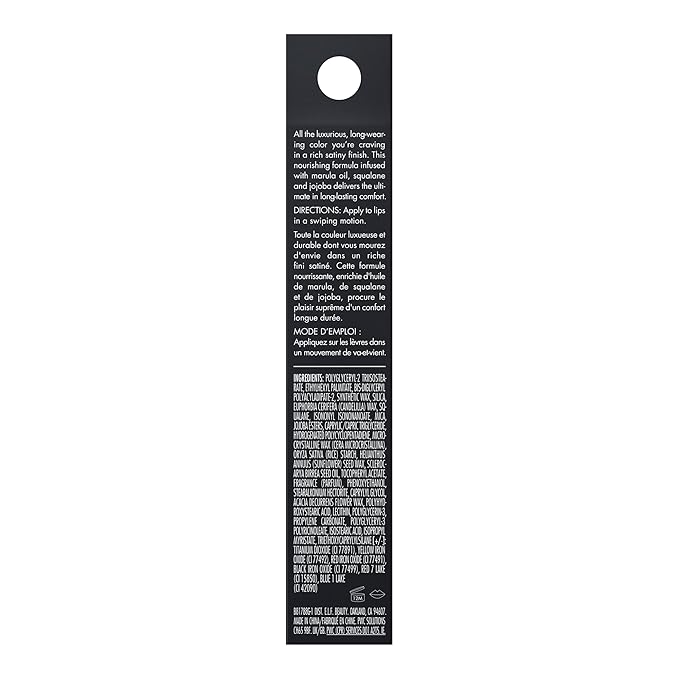 e.l.f. O Face Satin Lipstick, Richly Pigmented, Nourishing & Long-Lasting Creamy Lipstick, Infused With Jojoba, Vegan & Cruelty-Free, Smolder