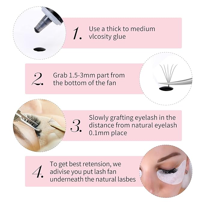 Eyelash Extension 1000pcs Mix Premade Fans Eyelash Extensions D Curl Promades Eyelash Volume Lash Extensions Loose Fans Pre Made Volume Lashes Pointed Base (5D-0.07D, 15-20mm)