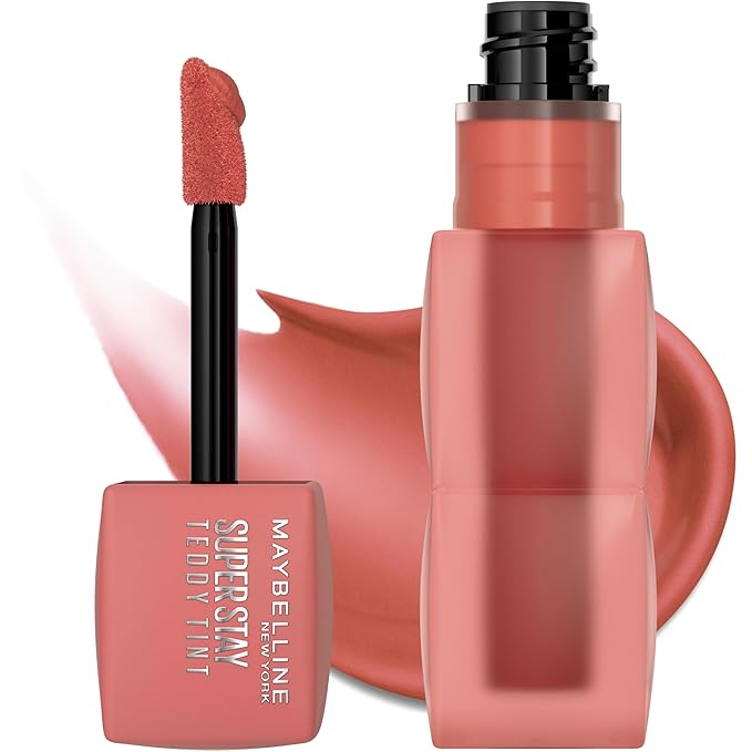 MAYBELLINE Super Stay Teddy Lip Tint, Long Lasting Matte Lipstick For Up To 12HR Wear, Skinnydip, 1 Count