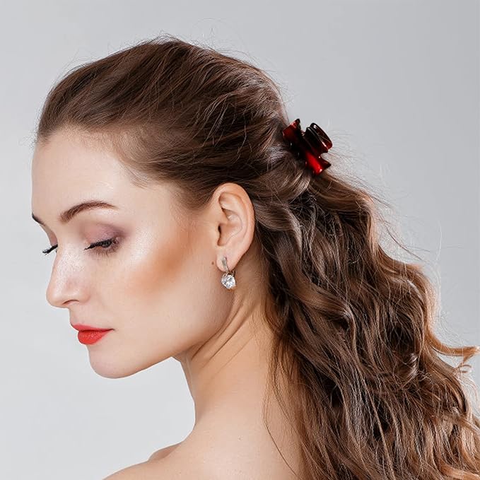 24 Pcs Small Hair Clips Plastic Claw Clips Medium for Girls and Women 1 Inch Little Hair Clips Good for Teenager and Adult, Stable Grip, Non-slip, Multifunction Clamps.(6 Colors)