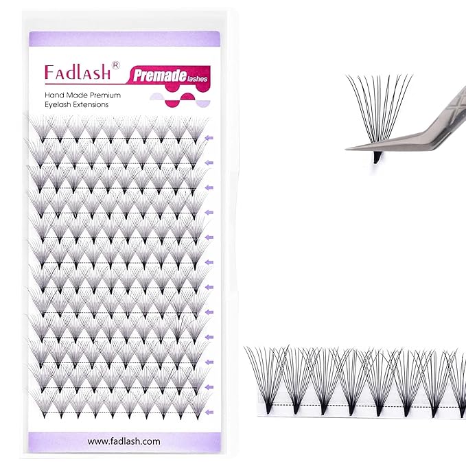 FADLASH Premade Lash Fans C Curl Premade Fans Eyelash Extensions 14D 0.07 Volume Lash Fans Premade Handmade Premade Lash Extensions Fans (14D-0.07C-12mm)
