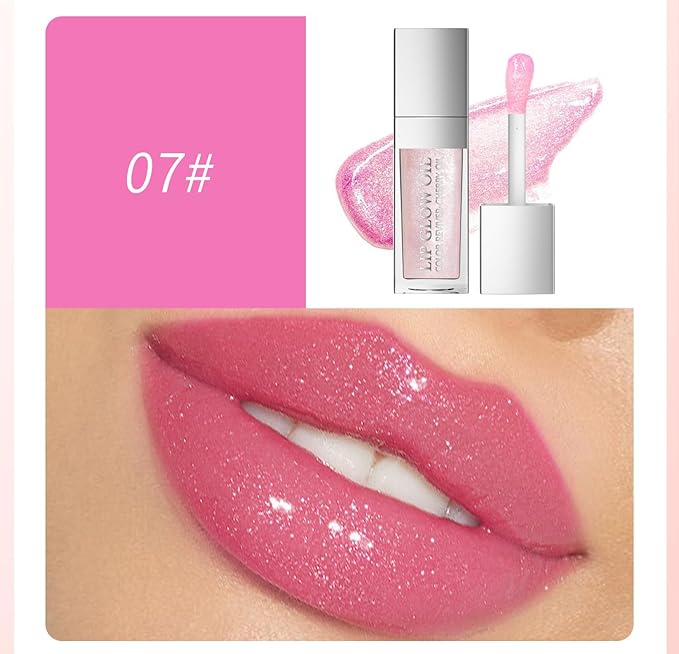 Ultimate Luxe Lip Oil Hydrating Fruit-Flavored Oils with Soft Brush for Moisturized, Full, and Radiant Lips (#07, SINGLE)
