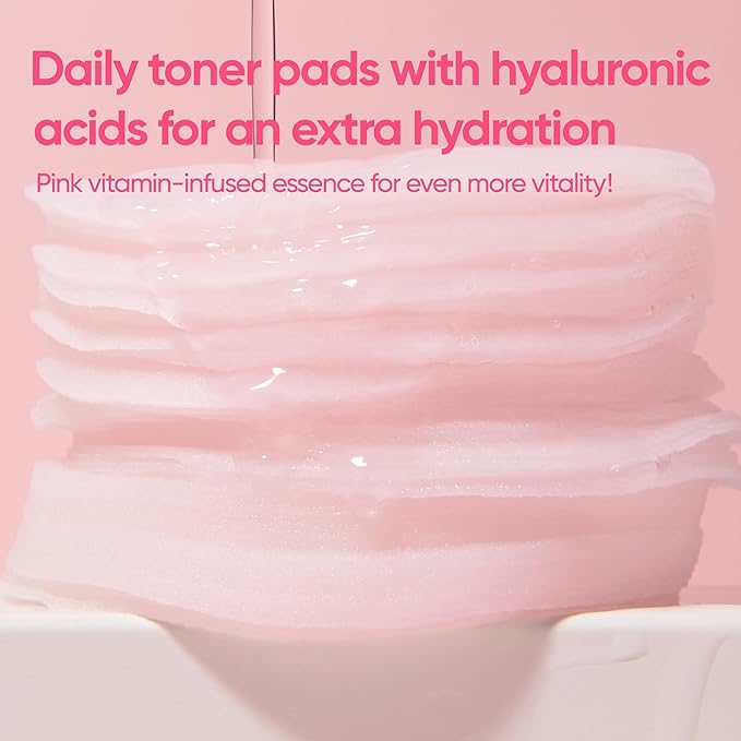 BANILA CO Clean it Zero Pink Hydration Toner Pad | Vegan Korean 3-Layered Pads | Hyaluronic Acids and Vitamin Complex to Moisturize and Soothe Skin | Hypoallergenic, Alcohol Free (70 Pads)