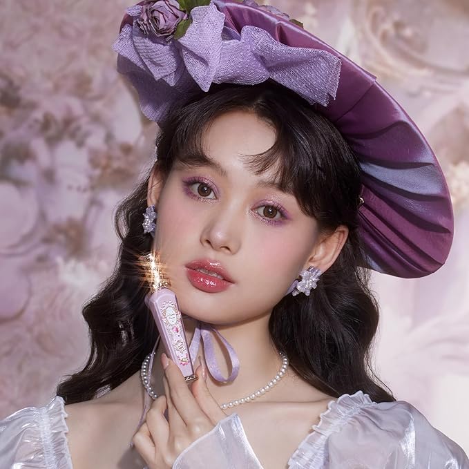 Flower Knows Violet Strawberry Rococo Glitter Lip Gloss G02 Rasberry Booze+Swan Ballet Shine Solid Lip Gloss Stick B06 Blue Ribbon