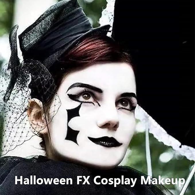 Go Ho Black Face Paint Stick,Water Based Cream Black Body Paint Washable,Highly Pigmented,Smooth and Safe for Skin,Halloween Cosplay SFX Skeleton Zombie Goth Makeup