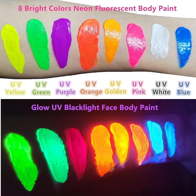Go Ho Neon Orange Body Paint Washable(2.,),under UV 37oz