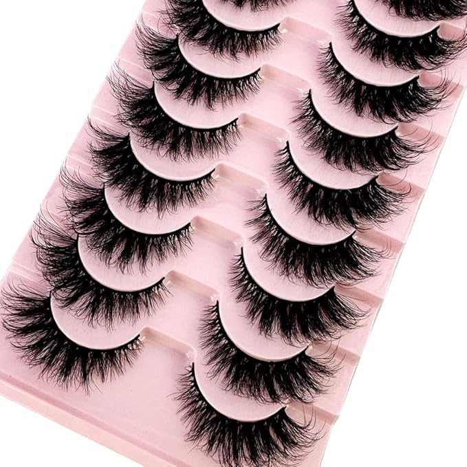 HBZGTLAD Soft Mink Eyelashes 3D Curl Winged End Eye Elongated Fake Lashes Thick Handmade Natural False Eyelash Messy Cross Lash Wholesale (QY-2#)
