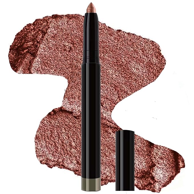 Rose Gold Eyeshadow Stick Smooth Cream Eyeshadow Pencil, Waterproof Long Lasting Eye Shadow Stick, High Pigment Hypoallergenic Highlighter stick Create Multi-Dimensional Eyes Look (03# Rose Gold)