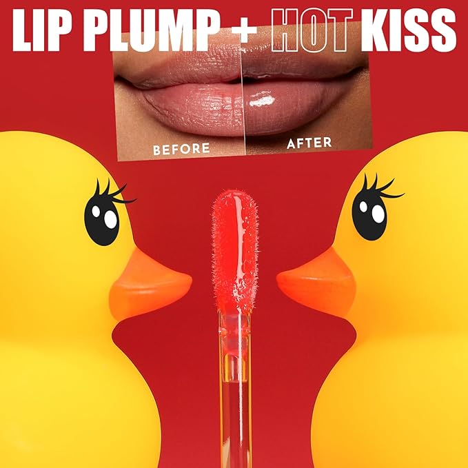 Duck Lip Plumper Glow - Hydrating Fat Lip Oil Plumper Gloss & Glitter Shine Make Lips Fuller (01)