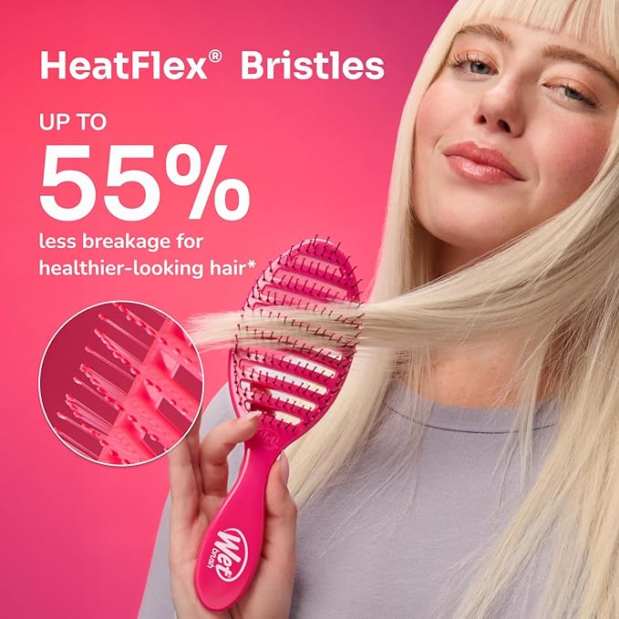 Wet Brush Speed Dry, Green Juice (Summer Quencher) - Vented Design & Soft HeatFlex Bristles Are Blow Dry Safe - Ergonomic Handle Manages Tangles - Pain-Free Hair Brush, Limited Edition