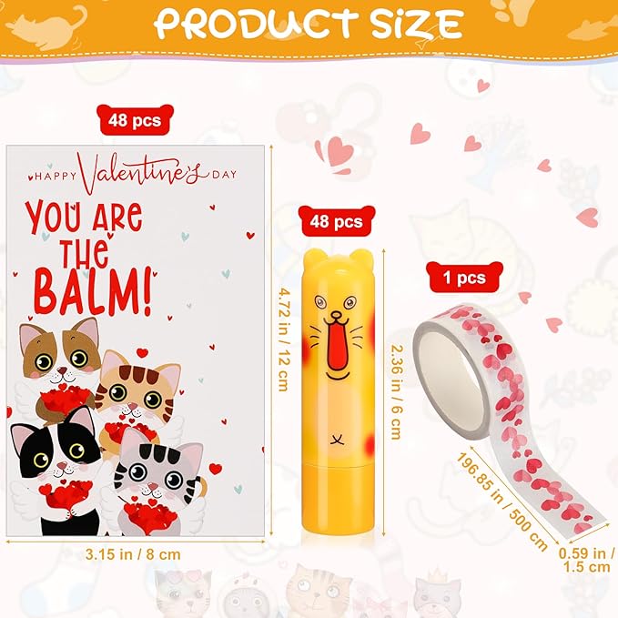48 Sets Lip Balm with Cards Sign)