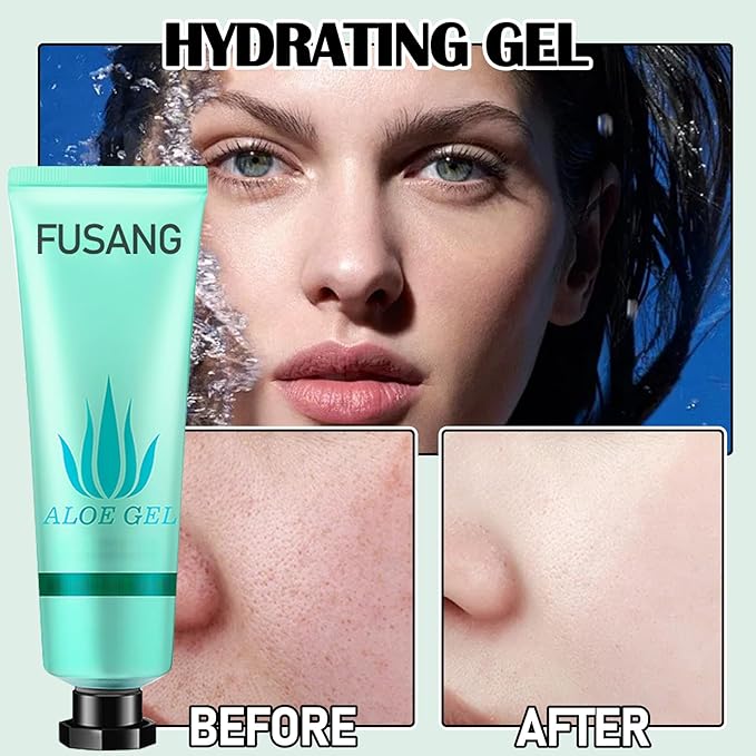 Fusang 8Pcs Organic Aloe Vera Gel for After Sun Skin Care,Natural Moisturizing Aloe Vera Gel for Face & Body,Easy to Portable Face Moisturizer,Travel Size Pure Vera Aloe Gel for all Skin Types
