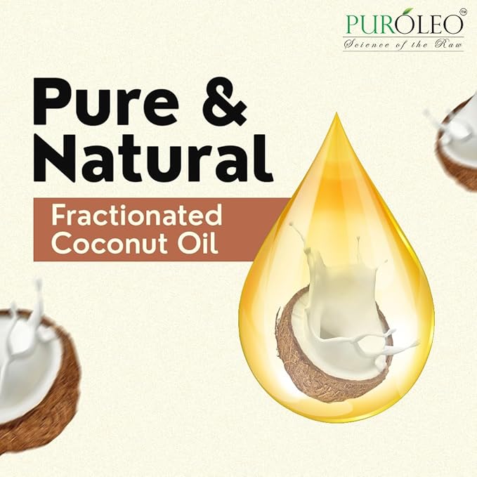 PUROLEO Fractionated Coconut Oil 128 Fl Oz/3784 ML (Packed in Canada) 100% Natural and odorless Moisturizer & Carrier Oil l Hair Skin Body, Aromatherapy, Massage, Makeup Remover