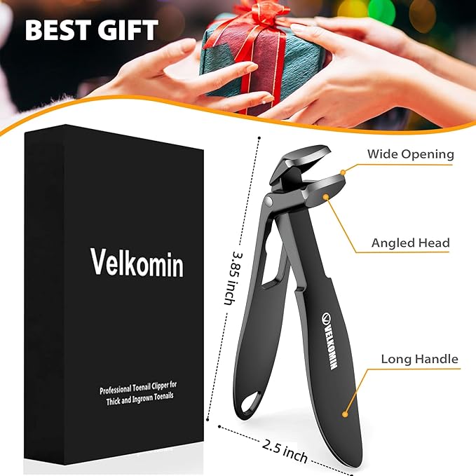 Toe Nail Clippers for Seniors, Mens Stocking Stuffers 2026, Ultra-Sharp Heavy Duty Large Thick Fingernail Clippers Cutters with Catcher for Men Women, 18-Month Replacement Warranty!