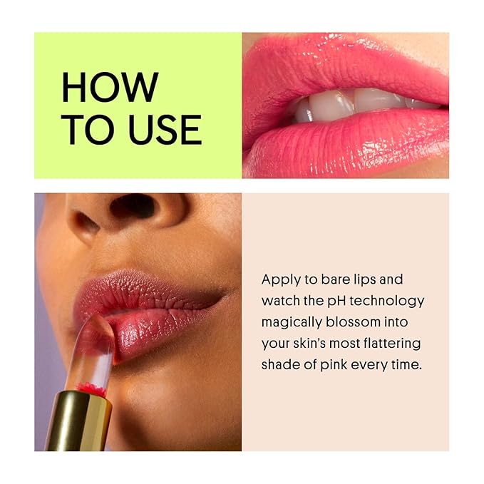 Winky Lux Flower Balm, pH Lip Balm, Color Changing Lipstick and Tinted Lip Balm, Vegan & Cruelty Free Hydrate & Plump, Sheer Pink Lipstick, Purple Flower with Vanilla Scent