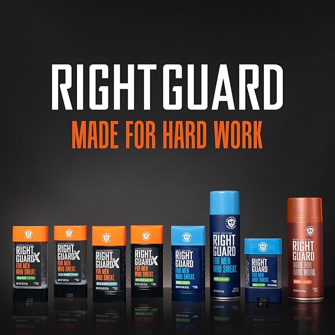 Right Guard Sport Original Scent Deodorant Spray - Aluminum Free Protection Spray Deodorant For Men, Blocks Sweat, 24-Hour Odor Protection, Anti-Stain, & Long-Lasting, 8.5 oz (12 Pack)