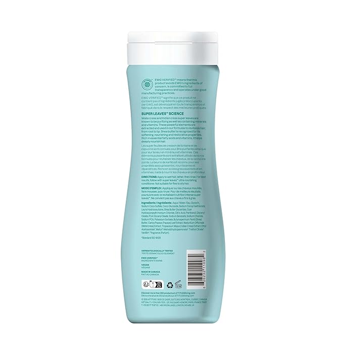 ATTITUDE Ultra-Nourishing Shampoo for Curly Hair 4a – 4c with Shea Butter, Vegan, Naturally Derived Ingredients, Deeply Nourishes, 16 Fl Oz (Pack of 6)