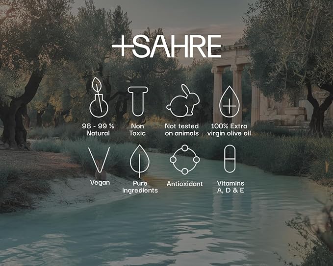 +SAHRE Natural Body Wash – Olive Oil & Coconut | Antioxidant-Rich | Vegan, Paraben-Free | 13.5 fl oz