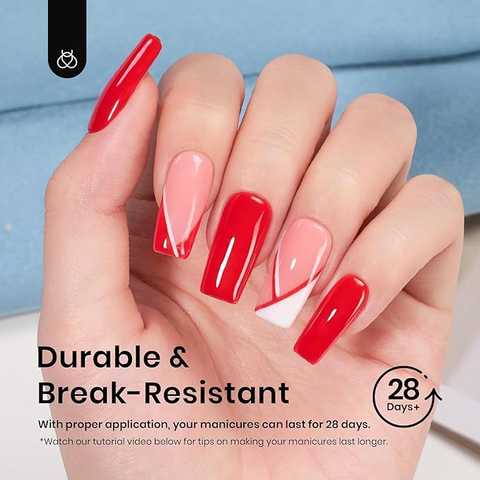 Beetles Gel Nail Tips Etch-X, Square Medium, 288Pcs 12 Sizes, Pre-Etched Half Matte Soft Acrylic False Nail Tips Full Cover Easy DIY Fake Press On Nail Extension Salon Gift for Women