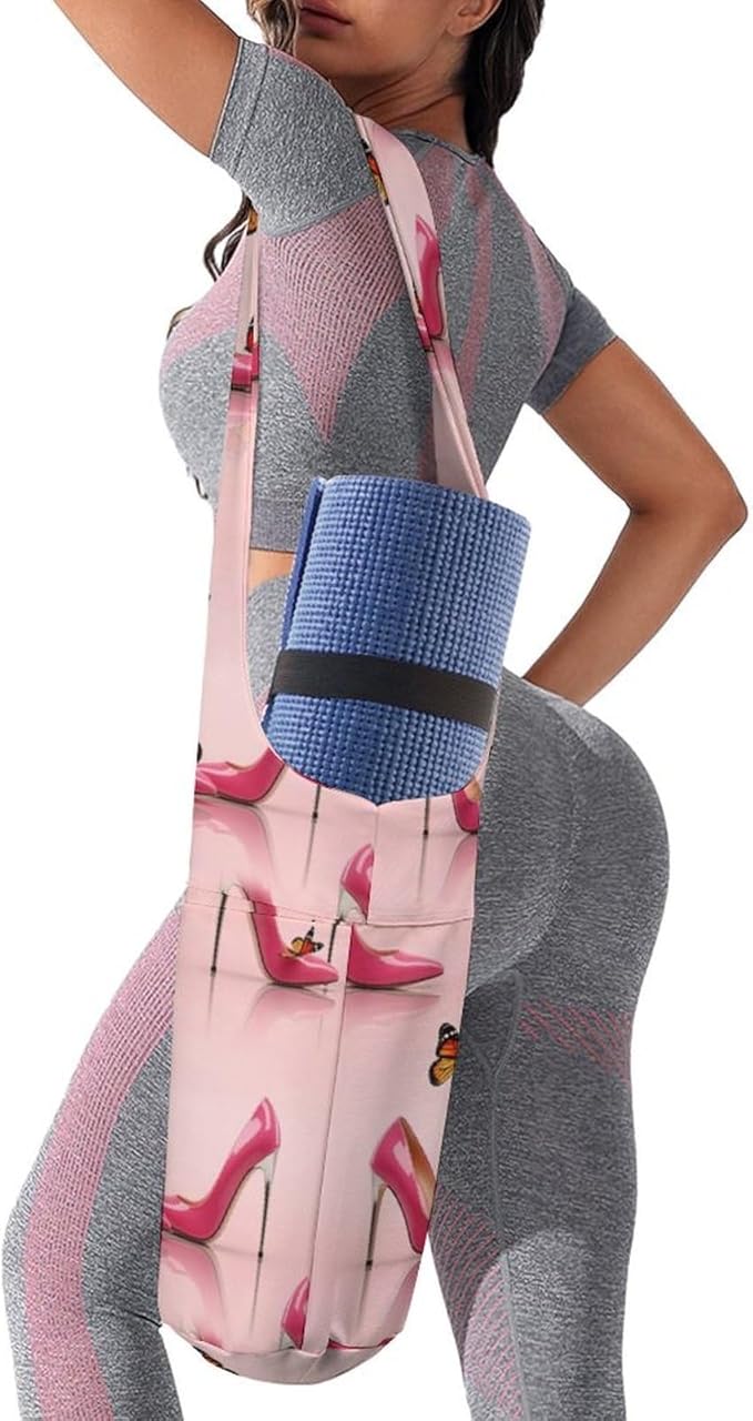 Portable Single Shoulder Yoga Mat Bag Carrier with Pocket Spacious Storage for Yoga Gym Fitness