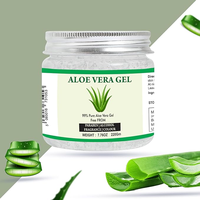 Raslok Aloe Vera Gel | 99% Pure Natural Aloe Gel | For Moisturizing Face Skin & Hair Care,Durable Moisturizing Hydrating Soothing | Non-Sticky (7.76 oz)