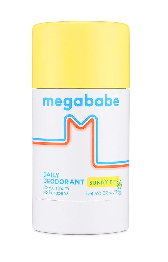 Megababe Daily Deodorant Sunny Pits | Aluminum-Free, Clear & Clean | 2.6 oz