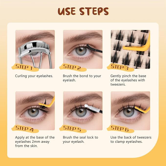 QUEWEL Manga-Lash-Clusters, 140pcs Lash-Clusters Mix10-18mm Wispy Natural Invisible Band Eyelash Clusters for DIY Cluster Eyelash Extensions(Manga DH)