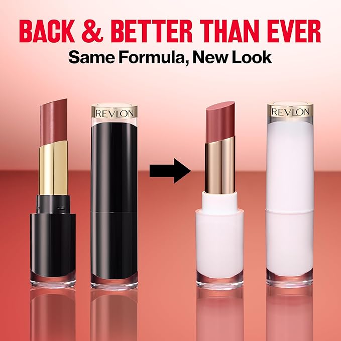 REVLON Super Lustrous Glass Shine Balm, Hydrating Tinted Lipstick, Sheer, Glossy Shiny Finish, 008 Rum Raisin, 0.11 oz