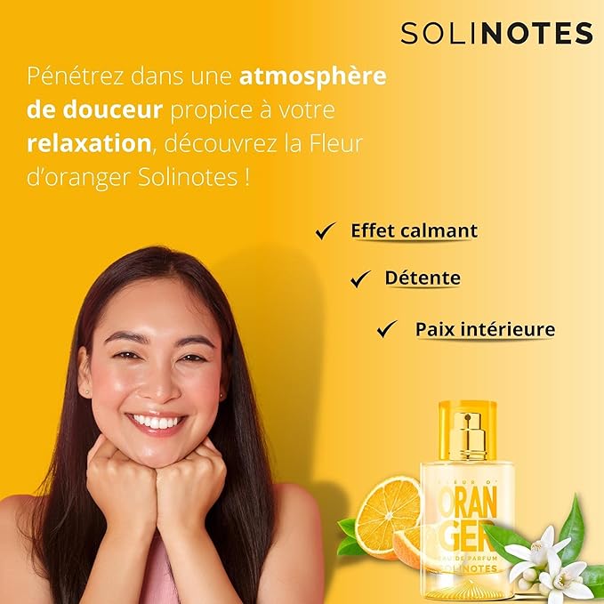 Solinotes Orange Blossom Perfume for Women & Men, 1.7 Fl Oz/ 50 ML Eau De Parfum, Delicate Floral and Soothing Scent with Premium Ingredients - Clean Perfume, Cruelty Free, Vegan, Made in France