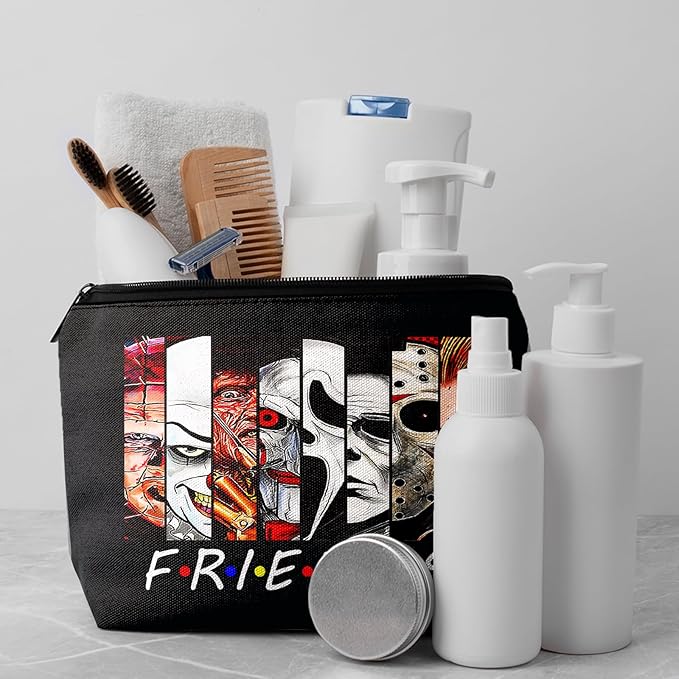 CLHHM Friends Tv Show Merchandise Makeup Bag Horror Movie Gifts for Women Horror Movie Merch Zipper Pouch Bag for Fans Gifts Movie Lover