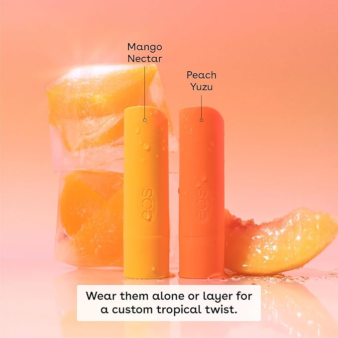 eos Flavor Lab Secret Menu Lip Balm - Peach Yuzu, Limited-Edition, Moisturizing, Hydrating, Dry Lips, Variety Pack, 0.14 oz, 2-Pack