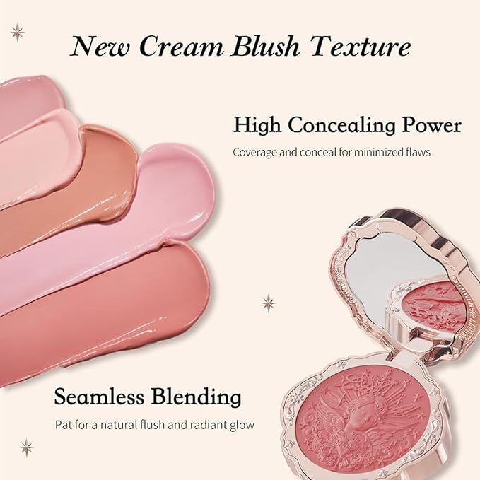 Flower Knows Violet Strawberry Rococo Glitter Lip Gloss G02+Little Angel Embossed Blush 02