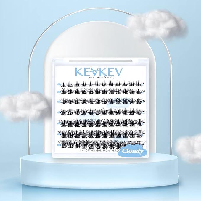 Lash Clusters 84 Pcs Cluster Lashes Eyelash Clusters DIY Cluster Eyelash Extensions Individual Lashes Thin Band & Soft(Cloudy,D-10mm)
