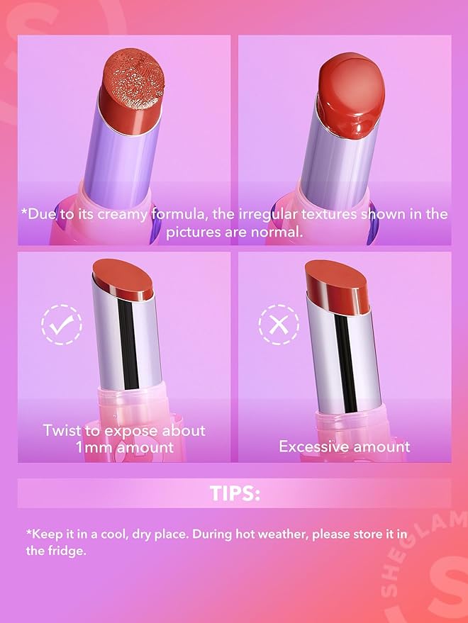 SHEGLAM Mirror Kiss High-Shine Lipstick Silky Jelly Texture Hydrated&Smooth Lip Gloss-Main Character