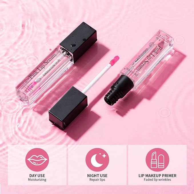 Color Changing Lip Gloss, Pink Magic Mood Lipstick Hydrating Lip Glow Oil Lip Tint Lip Inks Stain Lip Balm Not Greasy Transparent Plumping Lip Serum for Women Girls Lip Care Products