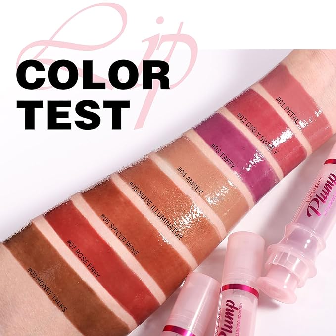 Erinde Natural Ginger Lip Plumping Booster Oil, Ultra-Hydrating & Nourishing Plumper, Glossy Finish Fuller Lip Plumper Gloss for Women Girls, G08