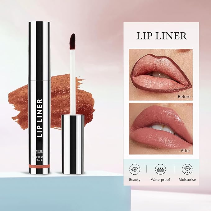 Peel Off Lip Liner Stain Velvet Tint – Long-Lasting, Moisturizing, Non-Sticky Matte Lip Lacquer, Highly Pigmented, Smudge-Proof Liquid Lipstick Makeup (brown)