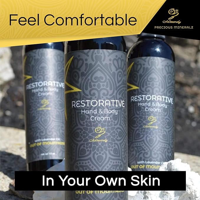 OUT OF MOUNTAINS Restorative Hand and Body Cream - Body Cream for Dry Skin, Hydrating Cream to Sooth and Rehydrate Skin, Lavender Oil Infused Moisturizing Cream, 7.70 Ounce