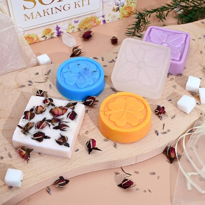 Jcoos Lip Gloss Making Kit, 73PCS DIY Lip Gloss Kit Fun and Soap Making Kit, Soap Making Kit for Adults and Kids, Soap Making Supplies