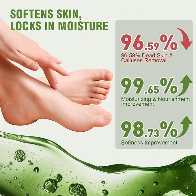 6 Pairs Moisturizing Foot Masks with Shea Butter, Jojoba Oil, Vitamin E & Urea, 6 Pairs Intensely Hydrating Foot Mask For Dry Cracked Feet, Moisturizing Socks for Cracked Heel Treatment