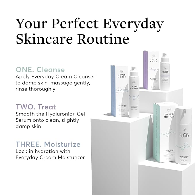 Silver Mirror Everyday Cream Moisturizer (1.7 Fl Oz), Face Moisturizer, Long Lasting Hydration to Plump and Protect, Fast Absorbing, Face Cream for Women, for All Skin Types