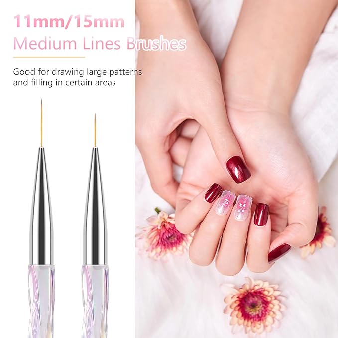 Teoyall nail art liner brushes,