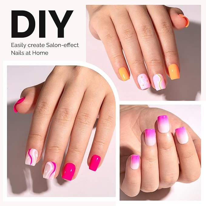MelodySusie Short Square X Nail Tips - 300Pcs 15 Sizes Clear Acrylic, Half Matte Full Cover Press on Nails for DIY Extension & Salon Use, Pre-Shaped for Long-Lasting Manicure