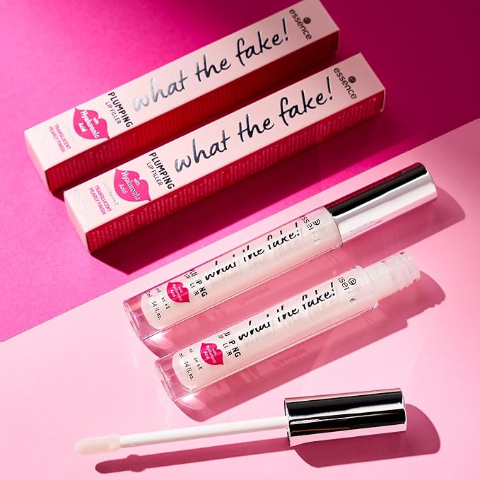 essence | What the Fake! Plumping Lip Filler | Lip Gloss for Full, Voluminous Lips | Translucent Pearly Finish | Vegan & Cruelty Free, Gluten Free, Paraben Free