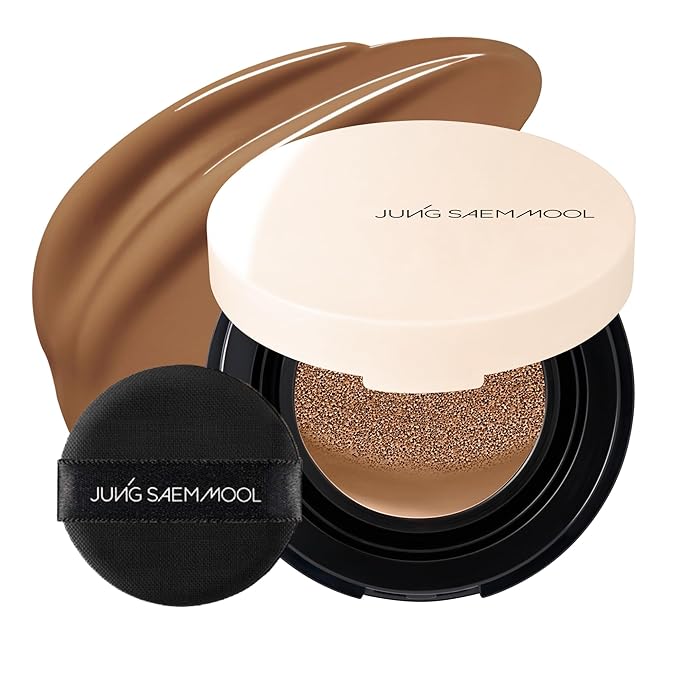 JUNG SAEM MOOL Essential Skin Nuder Cushion | Natural Finish, Buildable Coverage Cushion Foundation by Korean Makeup Artist (Mini, 0.17 Fl Oz), 36N Almond