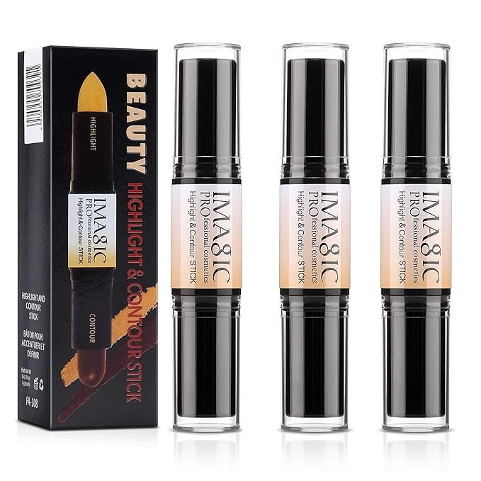 6 Colors Highlight and Contour Stick,Dual-Ended Full Coverage Stick Set