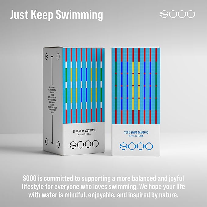 SOOO Swim Shampoo, Chlorine Removal After Swim Shampoo for Swimmers, Removes Salt & Residue, Refreshing dry itchy Scalp & Pool Odor, Citrus Scent, Silicone & Paraben-Free 16.9 fl. oz.