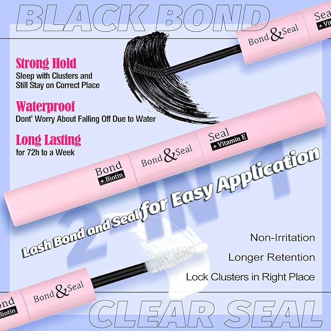 Yawamica Lash Extension Kit Wispy Lash Clusters Kit C Curly Eyelash Clusters 10-18mm Cluster Eyelash Extensions Kit Soft Individual Lashes DIY Lash Kit with Lash Cluster Glue Lash Tweezers by Self